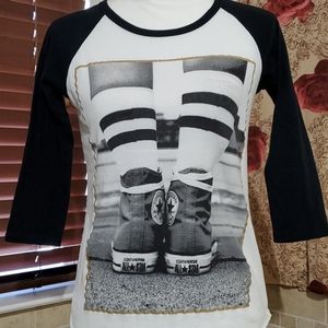 CONVERSE Raglan with retro shoe graphic